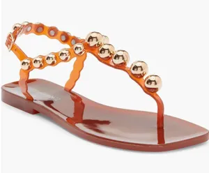 NEW Jeffrey Campbell Plated Embellished Sandal Jeffrey Campbell Orange Gold thumbnail 1