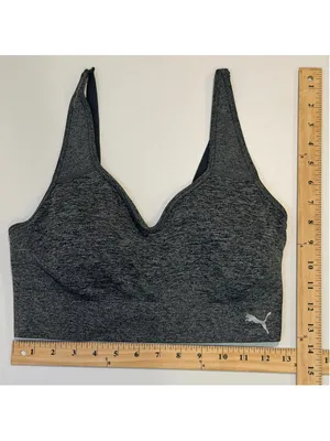 PUMA Women's Sports Bra Gray Heather Size Large thumbnail 2