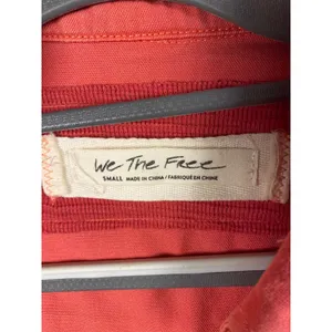 We The Free People Distressed Pink Western Peplum Snap Front Cotton Shacket SM thumbnail 4