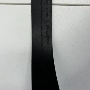 Olga Santini Women's Size L Leather Belt Black DOUBLE‎ OO Buckle Silver Toned thumbnail 7