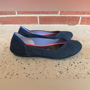 Rothys Special Edition Metallic‎ Lattice Navy Blue Flats Womens size 6.5 thumbnail 4
