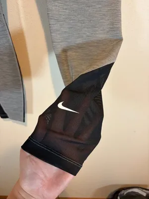 Nike One 7/8 Training Tights Leggings Gray Black Mesh thumbnail 8