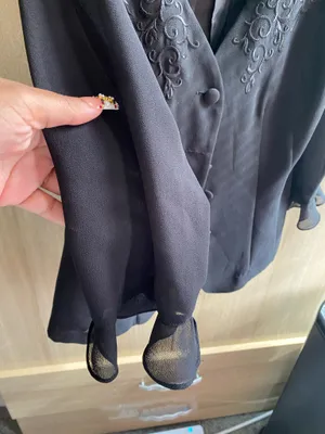 Vintage Plaza South Women’s Black Embroidered Women's Blazer jacket Size M10 thumbnail 2