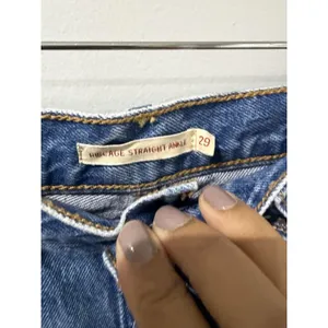 Levis Jeans 29 Blue Ribcage Straight Ankle Button Fly Distressed Med Wash W thumbnail 3