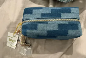 Imoshion Blue Patchwork Cosmetic Bag with charm thumbnail 1