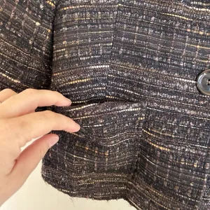 Lafayette 148‎ New York Tweed Boucle Blazer Skirt Jacket Size 6 Brown Work wear thumbnail 4