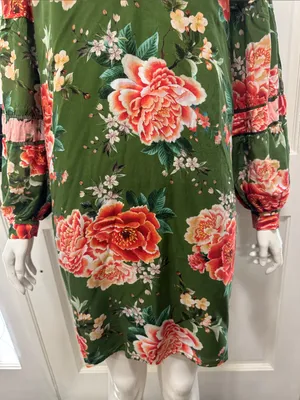 Farm Rio by Antropologie Floral Print Elinor Tunic Dress Size Medium thumbnail 6
