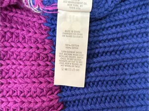 aerie 100% Cotton Cropped Zip-Up Striped Sweater in Cream, Mustard, Purple, Navy thumbnail 7