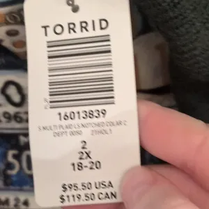 Torrid Multi Plaid Long Sleeve Notched Collar Cardigan Size 2X thumbnail 8
