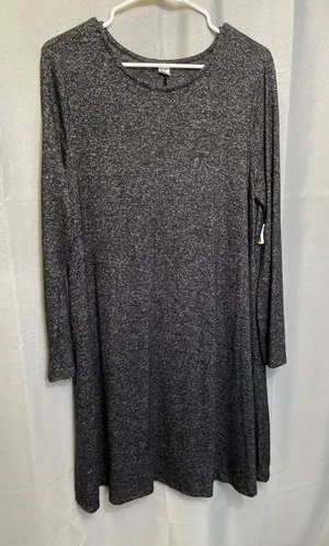 Old Navy SKU 7643 Womens Long Heather Gray Tunic Dress Size L thumbnail 1