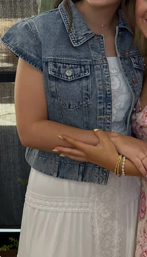 Denim Vest Buttoned Top Country Concert thumbnail 2