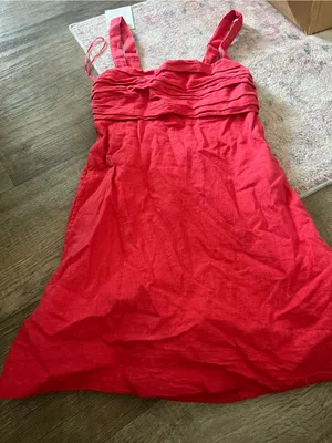 Abercrombie & Fitch Emerson Dress Skort Red Women’s XS Linen Shorts Pocket thumbnail 11