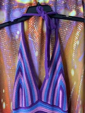 Wild Fable Purple Striped Knit Dress thumbnail 2