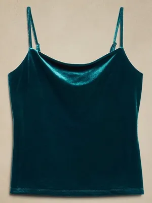 NWT Banana Republic velvet cami green extra large thumbnail 1