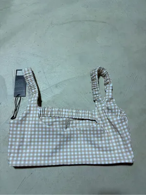Kimberly C NWT Beige Gingham Sports bra large thumbnail 9