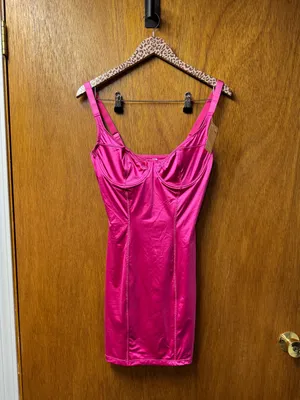 Popilush Shapewear Sculpting Satin Bustier Mini Dress Pink Medium NEW NWT thumbnail 12