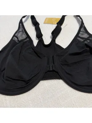 Delimira Front Close Unlined Bra 34DD Underwire W601 Black NWT Racerback thumbnail 2