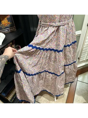 Anthropologie Just Me Floral Embroidered Maxi Dress – Size Large thumbnail 3