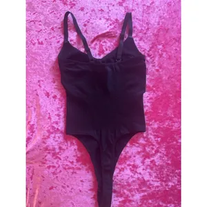 Black Seamless Sculpt Thong Bodysuit Stretchy Adjustable Straps Women's Small thumbnail 6