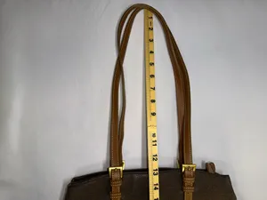 Vtg Jump Boyt Brown Pebbled Faux Leather Tote Purse Shoulder Bag Map Print⁠ thumbnail 9