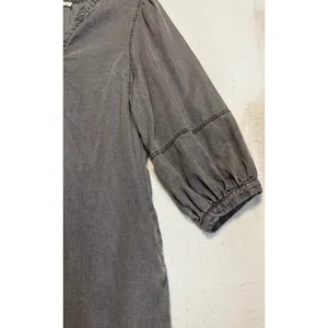 Entro Women's Gray Chambray Tunic‎ Dress Size M Western Chic Prairie Country thumbnail 9