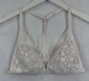 Victorias Secret Body by Victoria Lace Racerback Bralette Front Clasp Cream‎ M thumbnail 1