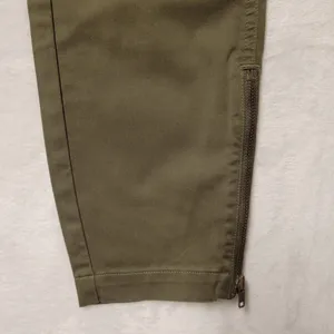 NWOT‎ Army Olive Green Denim Pants Ankle Zipper Grunge Minimalist Utility - 28 thumbnail 3