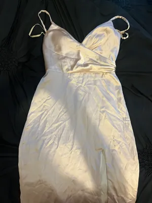 Revelry Rava Satin Champagne Dress Size 4 Petite thumbnail 6