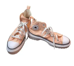Converse wms blush pink/peach hight top platform sneakers sz 10-423 thumbnail 1