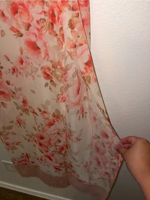LUSH Pink Floral Lace Sheer Overlay Maxi Dress Small NWOT thumbnail 6