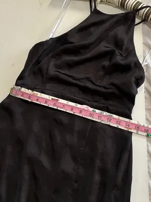Lulu’s Black Satin Halter Maxi Dress • Size Medium thumbnail 7