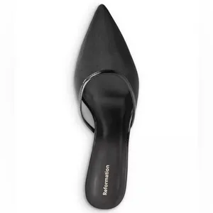 Reformation Wilda Kitten Heel size 11 Black Mesh sold out! thumbnail 4