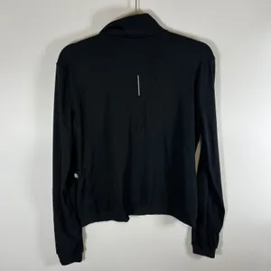 Nike Running Dri-FIT Womens Medium Black Ribbed Quarter Zip Pullover Top Running thumbnail 9