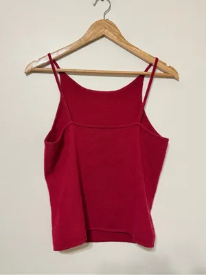 Ann Taylor 100% Cashmere Red Tank Top Size Small Fall Winter thumbnail 4
