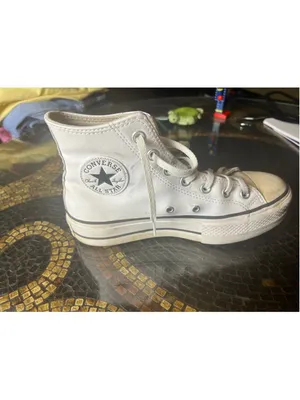 Converse Chuck Taylor All Star Leather Platform High Top Sneakers White Women’s thumbnail 6