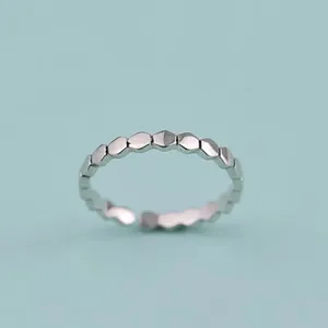 Boutique NEW 925 Sterling Silver‎ Hexagon Design Stacking Adjustable Band Ring thumbnail 5