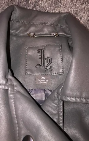 Gray Leather Jacket Size XS thumbnail 5