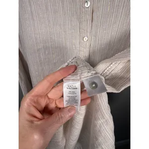 Antibes‎ Blanc Linen Blend Metallic Stripe Swim Cover Up Tunic Dress thumbnail 9