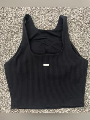 Women’s BYLT Premium Basics Ribbed High-Neck Longline Sports Bra Tank Top Size S thumbnail 5