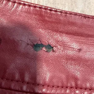 Free People Vegan Leather Mini Skirt Burgundy Red Faux‎ Leather Size 10 thumbnail 3