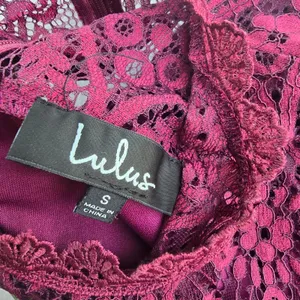 Lulus‎ Remarkable Plum Purple Floral Lace Short Sleeve Mock Neck Dress JML6912 S thumbnail 4