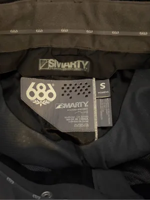 686 Women's SMARTY 3-IN-1 CARGO Snow Pants Black Pinstripe Size Small Zip Pocket thumbnail 5