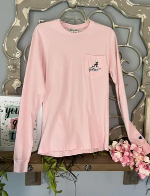 Champion University Of Alabama Pink Tshirt Cotton Long Sleeve Tee Womens Small thumbnail 8