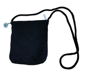 The Sak Black Crochet‎ Crossbody Bag Small Purse Woven Casual thumbnail 1