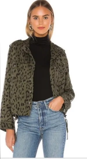 Rails Green Leopard Bomber Jacket thumbnail 1