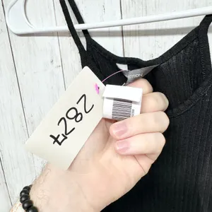 French Connection Dress Women Sz 4 Black Ribbed‎ Sleeveless Spaghetti Strap Midi thumbnail 5