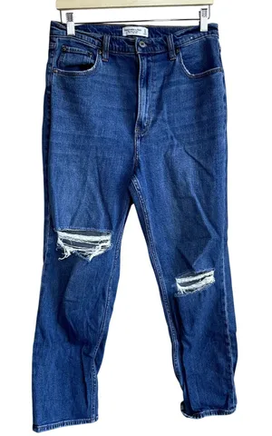 Abercrombie & Fitch the ankle straight ultra high rise blue jeans women's 31‎ thumbnail 1
