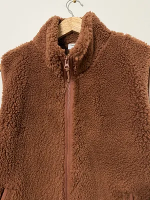 Aritzia TNA Cody Massive Polar Vest Size Medium Brown Tan thumbnail 4