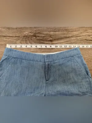 CLUB MONACO Scalloped Hem Chambray Amber Shorts Size‎ 0 thumbnail 5
