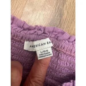 American Eagle puff sleeve top Sz L 100% cotton‎ thumbnail 6